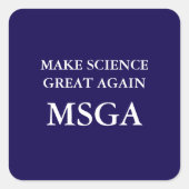 再び科学素晴らしを作るMSGAタイポグラフィ ユニセックス スクエアシール (正面)