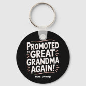 再び素晴らしおばあちゃんおもしろい妊娠ギフトに昇進 キーホルダー (正面)