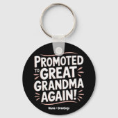 再び素晴らしおばあちゃんおもしろい妊娠ギフトに昇進 キーホルダー (裏面)