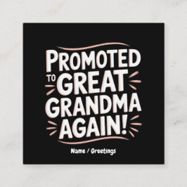 再び素晴らしおばあちゃんおもしろい妊娠ギフトに昇進 スクエア名刺