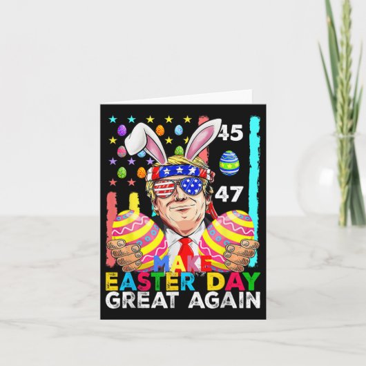 再び素晴らしイースターおもしろいトランプ春H カード (正面)