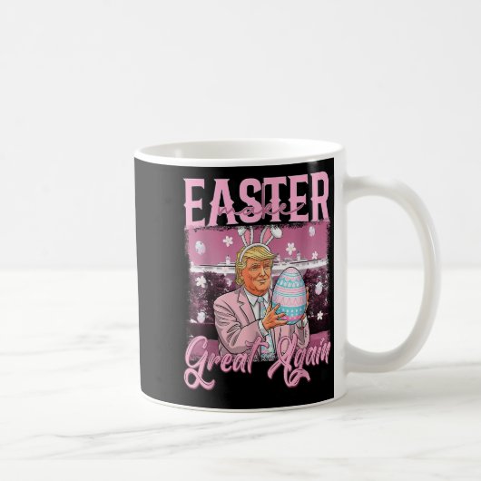 再び素晴らしイースターおもしろいトランプ春H コーヒーマグカップ (右)