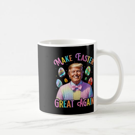 再び素晴らしイースターおもしろいトランプ春H コーヒーマグカップ (右)