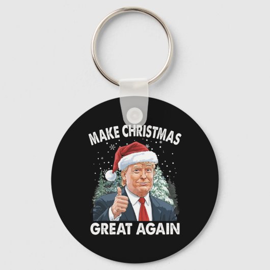 再び素晴らしクリスマスおもしろいを作るドナルド・トランプクリスマス キーホルダー (正面)