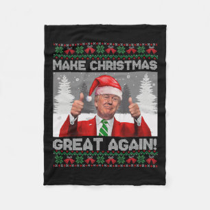 再び素晴らしクリスマスおもしろいを作る フリースブランケット