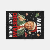 再び素晴らしクリスマスをおもしろい作る フリースブランケット (正面(横))