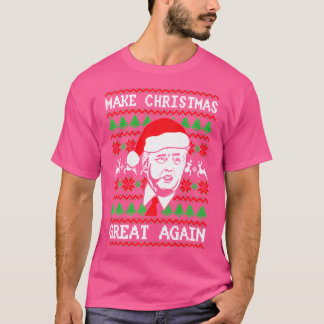 再び素晴らしクリスマスをプロのトランプ・アメリカを醜くする Tシャツ