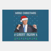 再び素晴らしクリスマスを作るドナルドトランプクリスマスおもしろい ラッピングペーパーシート (正面3)