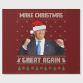 再び素晴らしクリスマスを作るドナルドトランプクリスマスおもしろい ラッピングペーパー (フラット)