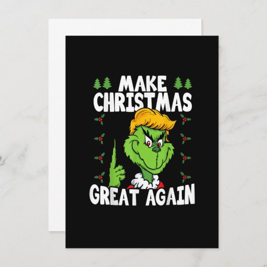 再び素晴らしクリスマスを作るドナルドトランプクリスマスおもしろい 招待状 (正面/裏面)