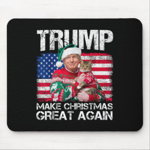 再び素晴らしクリスマスを作るSanta Trump Usa Flag Xm マウスパッド