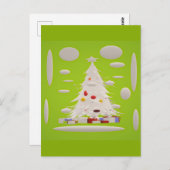 再び緑の素晴らし雪のボー淡い色のブルを作る ポストカード (正面/裏面)