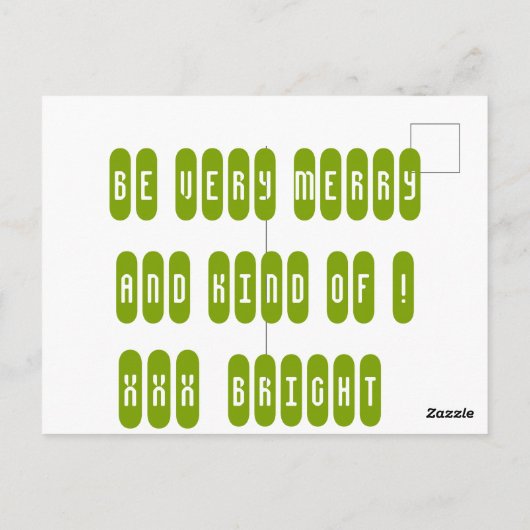 再び緑の素晴らし雪のボー淡い色のブルを作る ポストカード (裏面)