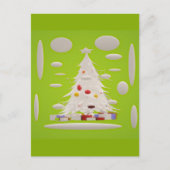 再び緑の素晴らし雪のボー淡い色のブルを作る ポストカード (正面)