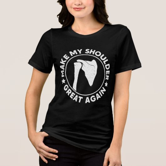 再び肩素晴らしをおもしろい痛める トライブレンドＴシャツ (正面)