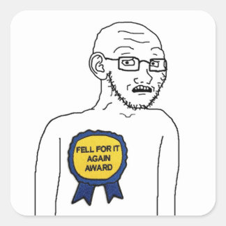 再び落ちたステッカー スクエアシール