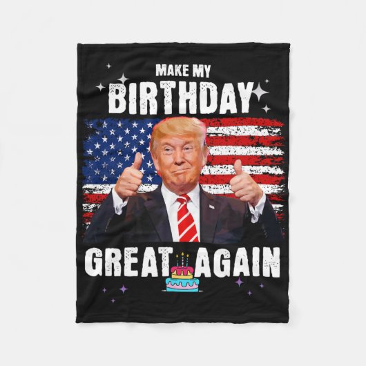 再び誕生日素晴らしする フリースブランケット (正面)
