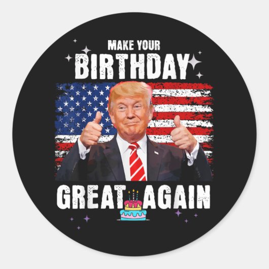 再び誕生日素晴らしを作る，トランプ誕生日 ラウンドシール (正面)
