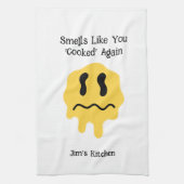 再び調理されたような匂いおもしろいパーソナライズされた キッチンタオル (縦)
