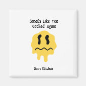 再び調理されたような匂いおもしろいパーソナライズされた マグネット (正面)