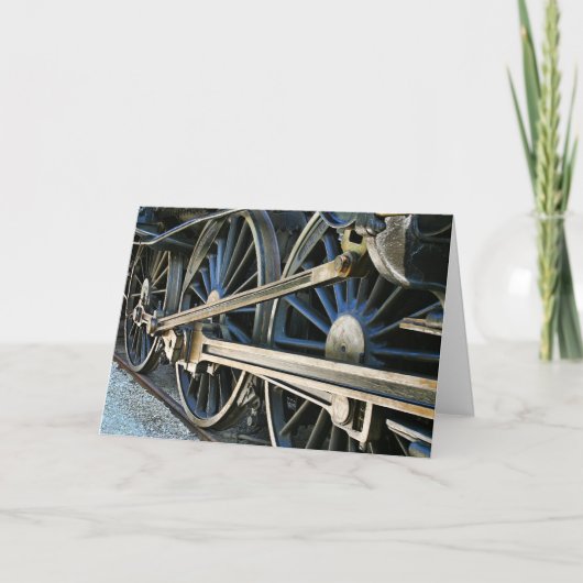 再び軌道に乗った蒸気機関車が元気になる カード (正面)