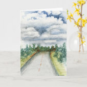 再び道路上 カード (黄色い花)