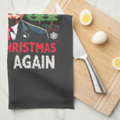 再び醜い素晴らしクリスマススセーター切り株を作る キッチンタオル (四つ折り)