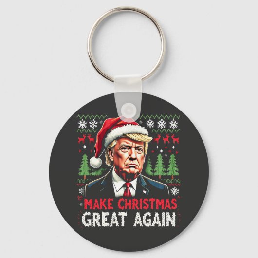 再び醜い素晴らしクリスマススセーター切り株を作る キーホルダー (正面)