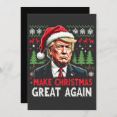 再び醜い素晴らしクリスマススセーター切り株を作る サンキューカード (正面/裏面)