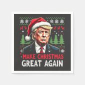 再び醜い素晴らしクリスマススセーター切り株を作る スタンダードカクテルナプキン (正面)