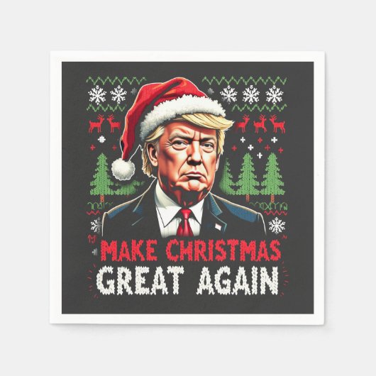 再び醜い素晴らしクリスマススセーター切り株を作る スタンダードカクテルナプキン (正面)