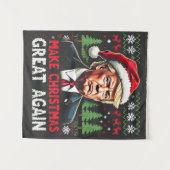 再び醜い素晴らしクリスマススセーター切り株を作る タペストリー (正面(横))