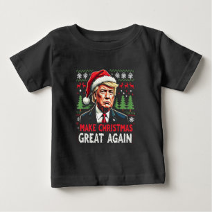 再び醜い素晴らしクリスマススセーター切り株を作る ベビーTシャツ