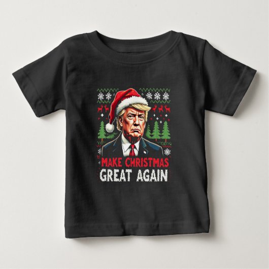 再び醜い素晴らしクリスマススセーター切り株を作る ベビーTシャツ (正面)
