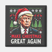 再び醜い素晴らしクリスマススセーター切り株を作る マグネット (正面)