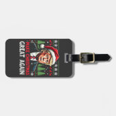 再び醜い素晴らしクリスマススセーター切り株を作る ラゲッジタグ (正面横)