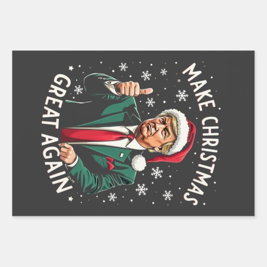 再び醜い素晴らしクリスマススセーター切り株を作る ラッピングペーパーシート (正面)