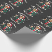 再び醜い素晴らしクリスマススセーター切り株を作る ラッピングペーパー (角)