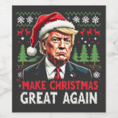 再び醜い素晴らしクリスマススセーター切り株を作る ワインラベル (シングルラベル)