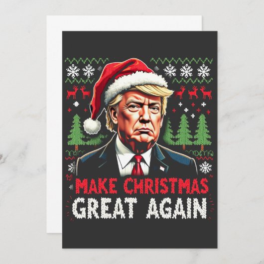 再び醜い素晴らしクリスマススセーター切り株を作る 招待状 (正面/裏面)