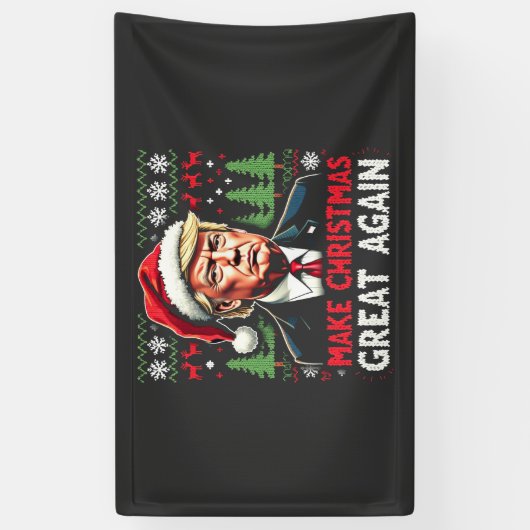 再び醜い素晴らしクリスマススセーター切り株を作る 横断幕 (縦)