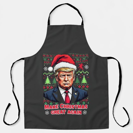 再び醜い素晴らしクリスマスセーター切り株を作る エプロン (正面)