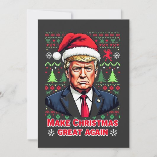 再び醜い素晴らしクリスマスセーター切り株を作る サンキューカード (正面)