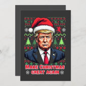 再び醜い素晴らしクリスマスセーター切り株を作る サンキューカード (正面/裏面)