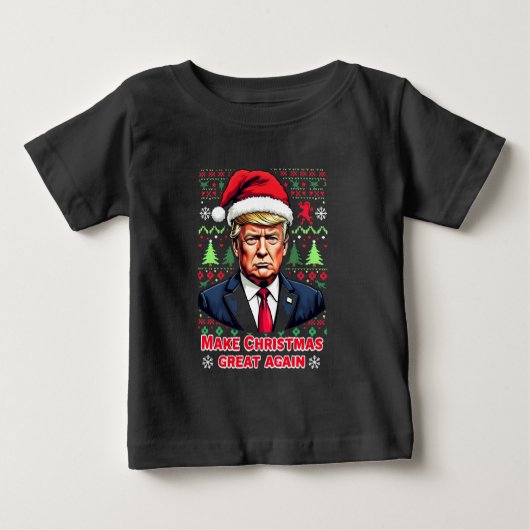 再び醜い素晴らしクリスマスセーター切り株を作る ベビーTシャツ (正面)
