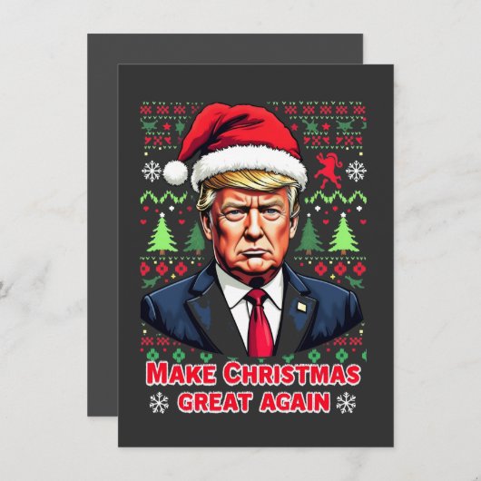 再び醜い素晴らしクリスマスセーター切り株を作る 招待状 (正面/裏面)