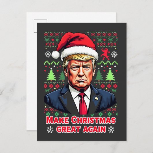 再び醜い素晴らしクリスマスセーター切り株を作る 案内ポストカード (正面/裏面)