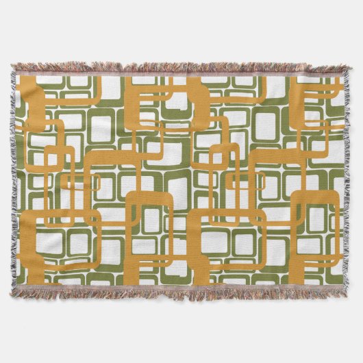 再び開いた半モダン世紀の長方形 スローブランケット (正面)