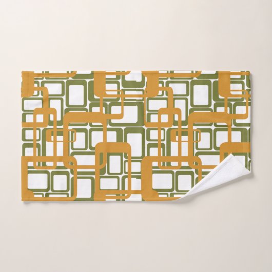 再び開いた半モダン世紀の長方形 バスタオルセット (ハンドタオル)