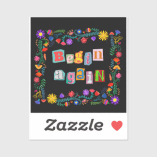 再び開始勇気付けられるの開始2回目のチャンス シール